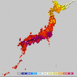 【ミニレポ】日本列島が真っ赤。